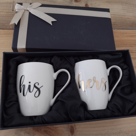 QT Occasions His & Her Coffee Mugs in Gift Box NWT - Picture 3 of 5